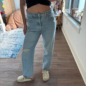 levis premium ribcage straight ankle size 27